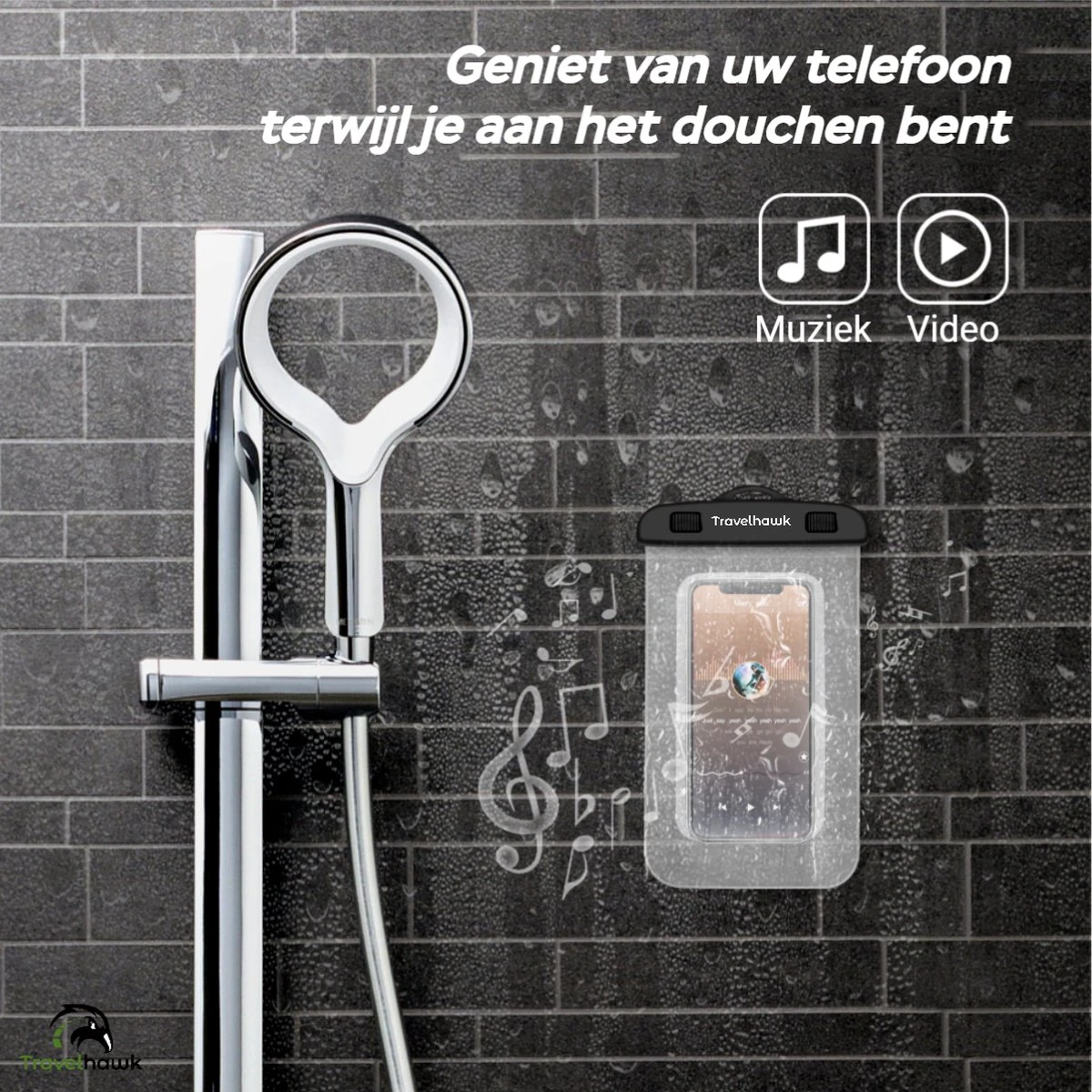 Travelhawk Waterdichte Telefoonhoesjes - Drybag Set Van 2 Stuks - Onderwater Hoesje Telefoon - Waterdichte Telefoonzakje - Geschikt Voor Alle Smartphones - Ook Voor Paspoort & Betaalpassen - Zwart 5 Travelhawk Waterdichte Telefoonhoesjes - Drybag Set Van 2 Stuks - Onderwater Hoesje Telefoon - Waterdichte Telefoonzakje - Geschikt Voor Alle Smartphones - Ook Voor Paspoort & Betaalpassen - Zwart - Afbeelding 3