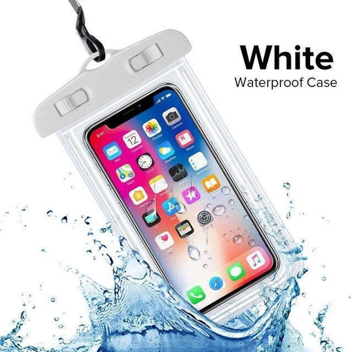 Waterdichte Telefoonhoesjes - Waterproof Hoesje Voor Telefoon - Waterdicht Telefoonhoesje - Wit 3 Waterdichte Telefoonhoesjes - Waterproof Hoesje Voor Telefoon - Waterdicht Telefoonhoesje - Wit