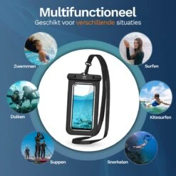 Nintai Waterdichte Telefoonhoesjes Zwart - 2 Stuks - Onderwater Hoesje Telefoon - Geschikt Voor Alle Smartphones - Waterdichte Telefoonzakje -Bol 1200x1200 739