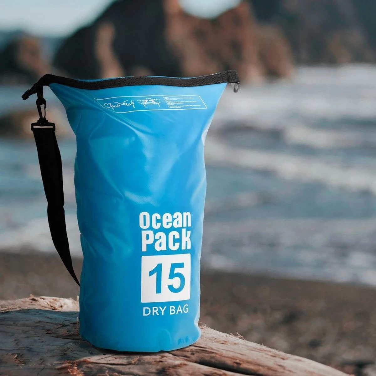 Merkloos Decopatent® Waterdichte Tas - Dry Bag - 15L - Ocean Pack - Dry Sack - Survival Outdoor Rugzak - Drybags - Boottas - Zeiltas -Blauw 8 Merkloos Decopatent® Waterdichte Tas - Dry Bag - 15L - Ocean Pack - Dry Sack - Survival Outdoor Rugzak - Drybags - Boottas - Zeiltas -Blauw - Afbeelding 6