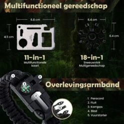 WILDGEAR® Survival Kit 35-delige Survival Set – Noodpakket – Overlevingspakket – Survival Armband – Survival Kit Outdoor – Survival Tool – Survival Kit Combat – Survival Kit Kinderen – Survival Kit Bushcraft – Survival Mes – Survival -Bol 1200x1200 798