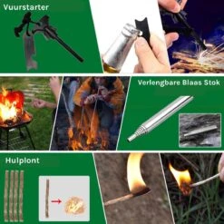 Merkloos Survival Kit – 35-delig – Outdoor Kit – Survival Set – Mes – Kompas – Noodpakket – Survival Gear – Multitool Creditcard – Incl. Opbergdoos -Bol 1200x1200 807