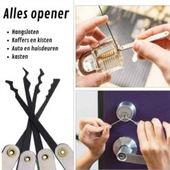 Lockpick Set 15 Delen – Alles Opener – Inclusief Transparant Oefenslot – Lockpicken Voor Professionals En Beginners - -Bol 1200x1200 823