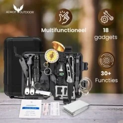 Merkloos Survival Kit Outdoor – Survival Spullen Set – Mes - Kompas - 18 Delig -Bol 1200x1200 827