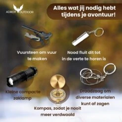 Merkloos Survival Kit Outdoor – Survival Spullen Set – Mes - Kompas - 18 Delig -Bol 1200x1200 831
