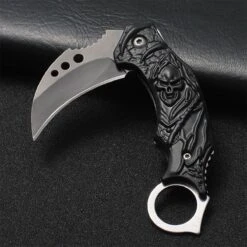 TECQX Mini Karambit - Zakmes - Survival Mes - Counter Strike - Kamperen - Scouting Mes - White Skull -Bol 1200x1200 883