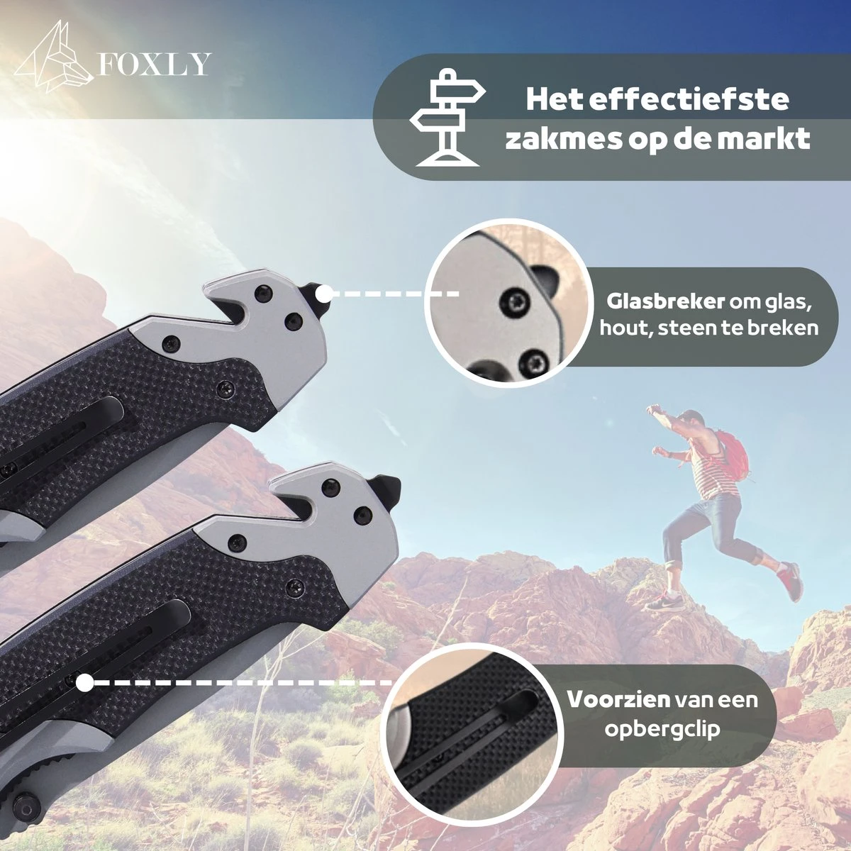 FOXLY® Zakmes Outdoor - Jachtmes - Survival Mes - Carbon Fiber - 22 Cm - Storm X85 4 FOXLY® Zakmes Outdoor - Jachtmes - Survival Mes - Carbon Fiber - 22 Cm - Storm X85 - Afbeelding 2