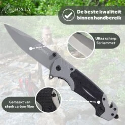 FOXLY® Zakmes Outdoor - Jachtmes - Survival Mes - Carbon Fiber - 22 Cm - Storm X85 15 FOXLY® Zakmes Outdoor - Jachtmes - Survival Mes - Carbon Fiber - 22 Cm - Storm X85 -Bol 1200x1200 909