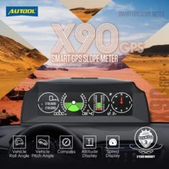 X90 GPS Hellingsmeter Digitale Auto/auto/personenauto, GPS Snelheidsmeter HUD MPH Met Kompas, Auto Hoekhelling Meter Voor SUV's, Bestelwagens, Terreinwagens -Bol 1200x1200 950