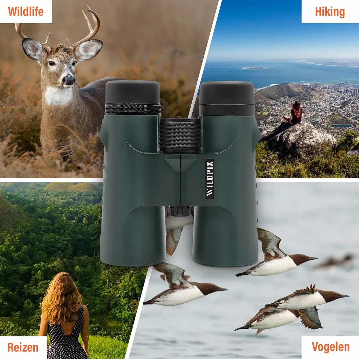 Verrekijker Waterdichte Wildpix XD 8x42 - Compact En Gas Gevuld Voor Volwassenen - Vogelen , Wildlife En Outdoor - Groen 8 Verrekijker Waterdichte Wildpix XD 8x42 - Compact En Gas Gevuld Voor Volwassenen - Vogelen , Wildlife En Outdoor - Groen - Afbeelding 6
