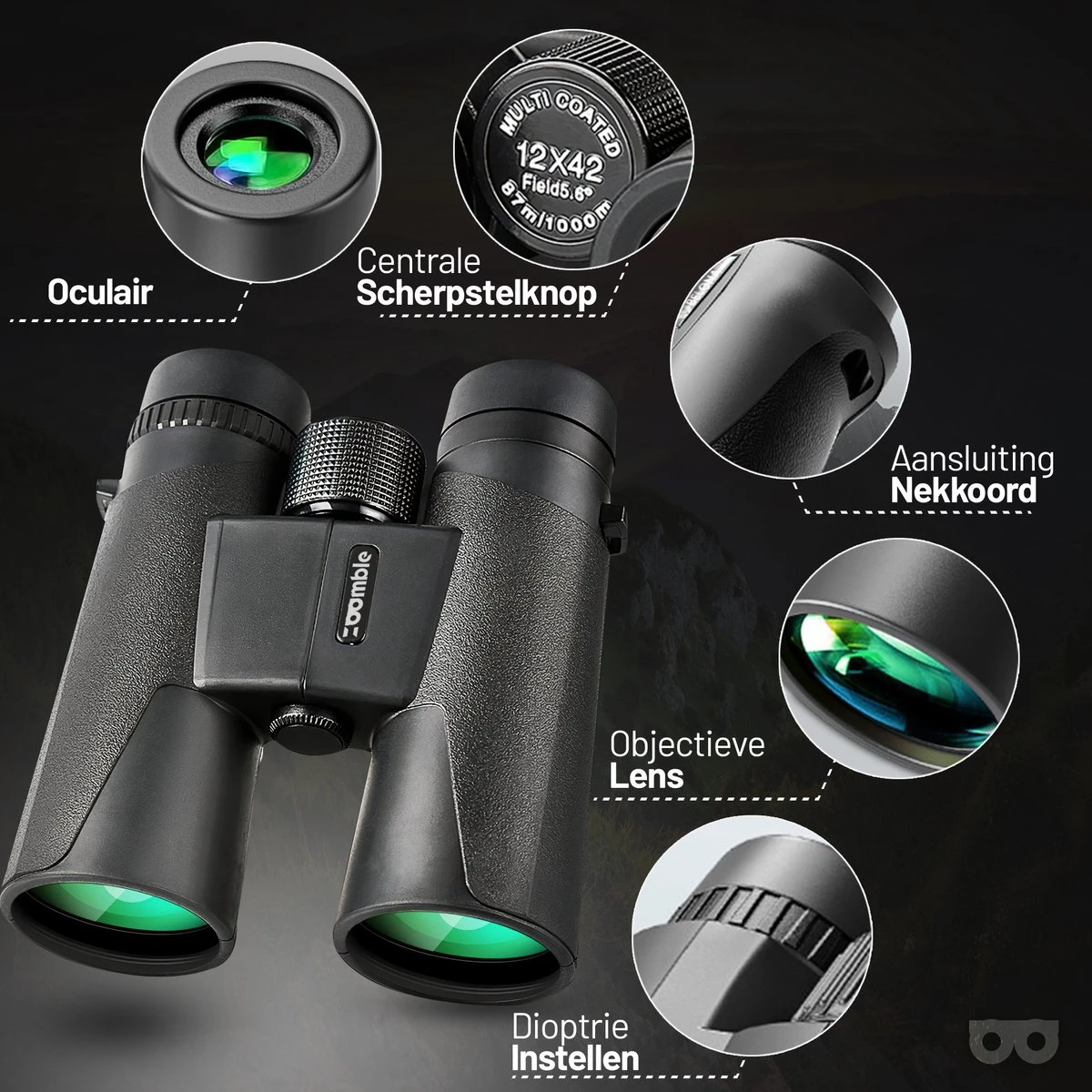 Zoomble® Verrekijker PRO Met Draagtas - Incl. E-Book Vogelspotten - 12x42 - Bak-4 HD Lens - Geschikt Voor Vogelaars, Outdoor & Hiking - Volwassene - Verkijker 12 Zoomble® Verrekijker PRO Met Draagtas - Incl. E-Book Vogelspotten - 12x42 - Bak-4 HD Lens - Geschikt Voor Vogelaars, Outdoor & Hiking - Volwassene - Verkijker - Afbeelding 10