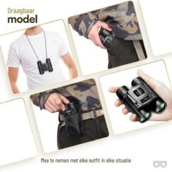 Zoomble® Verrekijker Inclusief Nekkoord En Draagtasje - E-book Vogelspotten - 10x22 - Compact – HD Lens - Waterdicht - Geschikt Voor Vogelaars, Jagen, Theater - Volwassene & Kinderen - Verkijker -Bol 1200x1200 999