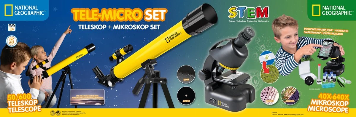 National Geographic Telescoop- En Microscoopset Voor Kinderen Incl. Accessoires 5 National Geographic Telescoop- En Microscoopset Voor Kinderen Incl. Accessoires - Afbeelding 3