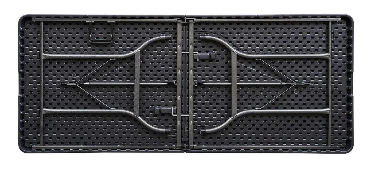 ERRO Vouwtafel - Wickerlook - 180x74cm - Zwart 4 ERRO Vouwtafel - Wickerlook - 180x74cm - Zwart - Afbeelding 2