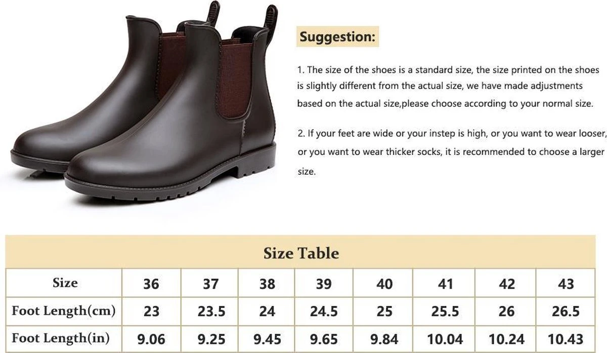 Geweo Regenlaarzen - Wellington Chelsea Laarzen - Kerstmis - Kerstfeest - Christmas Gift - Kort Boots - Waterdichte - Dames - Zwart - Maat 37 8 Geweo Regenlaarzen - Wellington Chelsea Laarzen - Kerstmis - Kerstfeest - Christmas Gift - Kort Boots - Waterdichte - Dames - Zwart - Maat 37 - Afbeelding 6