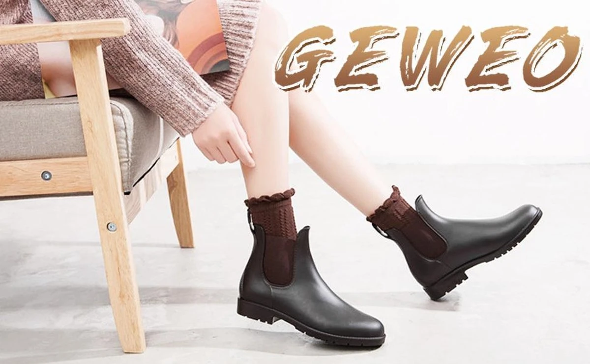 Geweo Regenlaarzen - Wellington Chelsea Laarzen - Kerstmis - Kerstfeest - Christmas Gift - Kort Boots - Waterdichte - Dames - Zwart - Maat 37 12 Geweo Regenlaarzen - Wellington Chelsea Laarzen - Kerstmis - Kerstfeest - Christmas Gift - Kort Boots - Waterdichte - Dames - Zwart - Maat 37 - Afbeelding 10