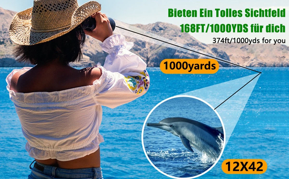 Blazelife 12x42 Verrekijker - Kerstmis - Kerstfeest - Christmas Gift - Nachtzicht - Waterbestendig - Lichtgewicht En Draagbaar - Compacte Set Met Smartphone-adapter, Draagtas, Spiegeldoek 9 Blazelife 12x42 Verrekijker - Kerstmis - Kerstfeest - Christmas Gift - Nachtzicht - Waterbestendig - Lichtgewicht En Draagbaar - Compacte Set Met Smartphone-adapter, Draagtas, Spiegeldoek - Afbeelding 7