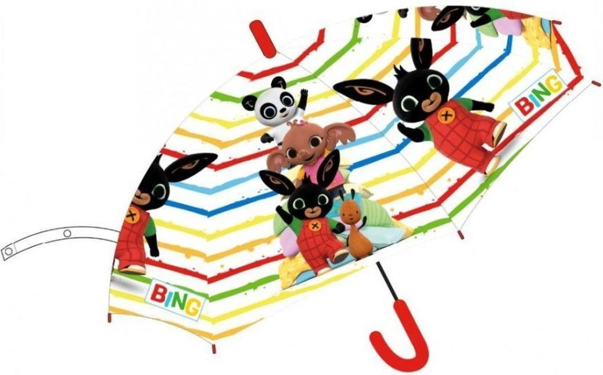 Bing Paraplu | Kinder Paraplu | Transparant | Handvat Rood 3 Bing Paraplu | Kinder Paraplu | Transparant | Handvat Rood