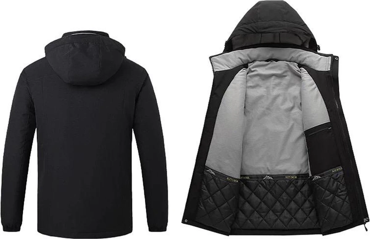 KIMO DIRECT Verwarmde Ski Jas Met 10.000 MAh Powerbank - Verwarmde Jas - Unisex - Zwart 6 KIMO DIRECT Verwarmde Ski Jas Met 10.000 MAh Powerbank - Verwarmde Jas - Unisex - Zwart - Afbeelding 4