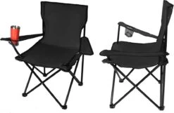 Campingstoel Vouwstoel Visstoel - Zwart - Draaggewicht 100kg 8 Campingstoel Vouwstoel Visstoel - Zwart - Draaggewicht 100kg -Bol 1200x783