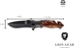 Survival Zakmes Outdoor – 1 Hand Open Systeem En Broekclip – 20.5 CM Vouwmes – RVS – Lion Gear KN-01 -Bol 1200x793 2