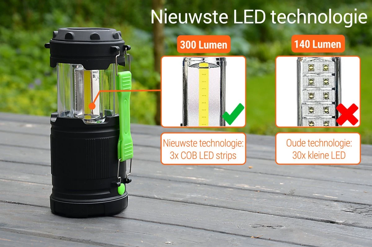 LED Camping Lamp 2 In 1 Hoge Kwaliteit - Zaklamp En Campinglamp - Inclusief AA Batterijen 4 LED Camping Lamp 2 In 1 Hoge Kwaliteit - Zaklamp En Campinglamp - Inclusief AA Batterijen - Afbeelding 2
