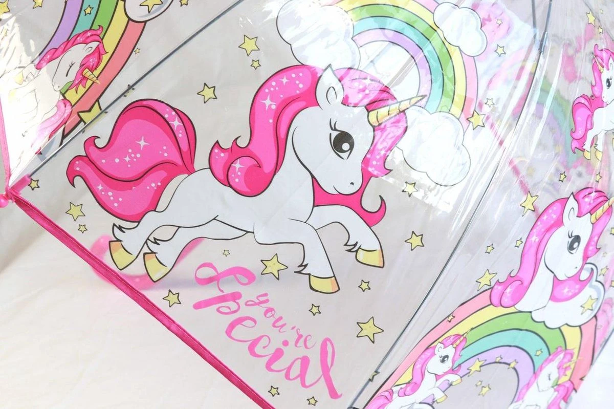 Kids Licensing Paraplu Unicorn + Rugzak Meisjes | Doorzichtige Koepelparaplu Ø70cm Kind | Eenhoorn Gymtas US01 6 Kids Licensing Paraplu Unicorn + Rugzak Meisjes | Doorzichtige Koepelparaplu Ø70cm Kind | Eenhoorn Gymtas US01 - Afbeelding 4
