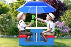 Merkloos Kinder Picknicktafel Met Parasol - Blauw 17 Merkloos Kinder Picknicktafel Met Parasol - Blauw -Bol 1200x800 15
