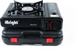 IBright Draagbare Camping Kooktoestel - Gasbrander - 1 Pits Gaspit - Elektrische Ontsteking - 2900 Watt - Met Koffer - Zwart -Bol 1200x805 5