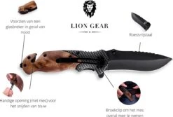 Survival Zakmes Outdoor – 1 Hand Open Systeem En Broekclip – 20.5 CM Vouwmes – RVS – Lion Gear KN-01 -Bol 1200x810 1