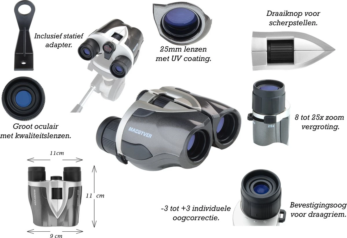 MacGyver Verrekijker 8-25 X 25 Vergroting Compact Zoom - Hoogwaardige Verrekijker - Waterbestendig - Lichtgewicht Voor Veelzijdig Gebruik - Ideaal Voor Evenementen - Natuur - Reis 5 MacGyver Verrekijker 8-25 X 25 Vergroting Compact Zoom - Hoogwaardige Verrekijker - Waterbestendig - Lichtgewicht Voor Veelzijdig Gebruik - Ideaal Voor Evenementen - Natuur - Reis - Afbeelding 3