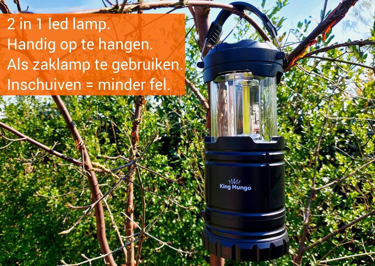 LED Camping Lamp 2 In 1 Hoge Kwaliteit - Zaklamp En Campinglamp - Inclusief AA Batterijen 8 LED Camping Lamp 2 In 1 Hoge Kwaliteit - Zaklamp En Campinglamp - Inclusief AA Batterijen - Afbeelding 6