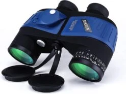 Professionele Marine Verrekijker - 10X50 - Met Digitaal Kompas En Rangefinder - Waterdicht - Fogproof - BAK4 Prisma Lens - Afstandsmeter - Navigatie Binoculars - Geschikt Voor Zeilen, Birdwatching, Trekking, Outdoor - Blauw / Zwart