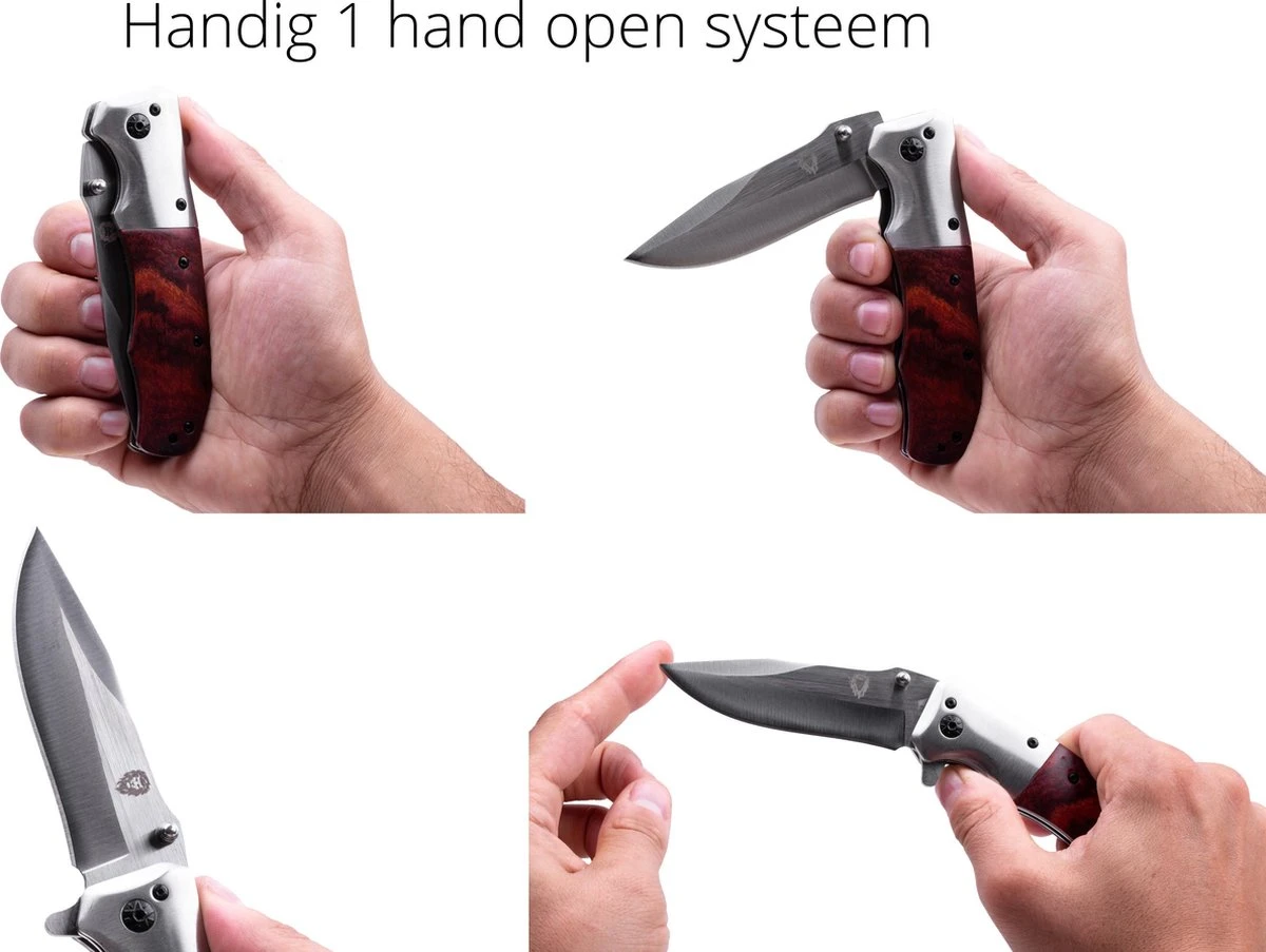 Survival Zakmes Outdoor – 1 Hand Open Systeem En Broekclip – 20.5 CM Vouwmes – RVS – Lion Gear KN-02 11 Survival Zakmes Outdoor – 1 Hand Open Systeem En Broekclip – 20.5 CM Vouwmes – RVS – Lion Gear KN-02 - Afbeelding 9