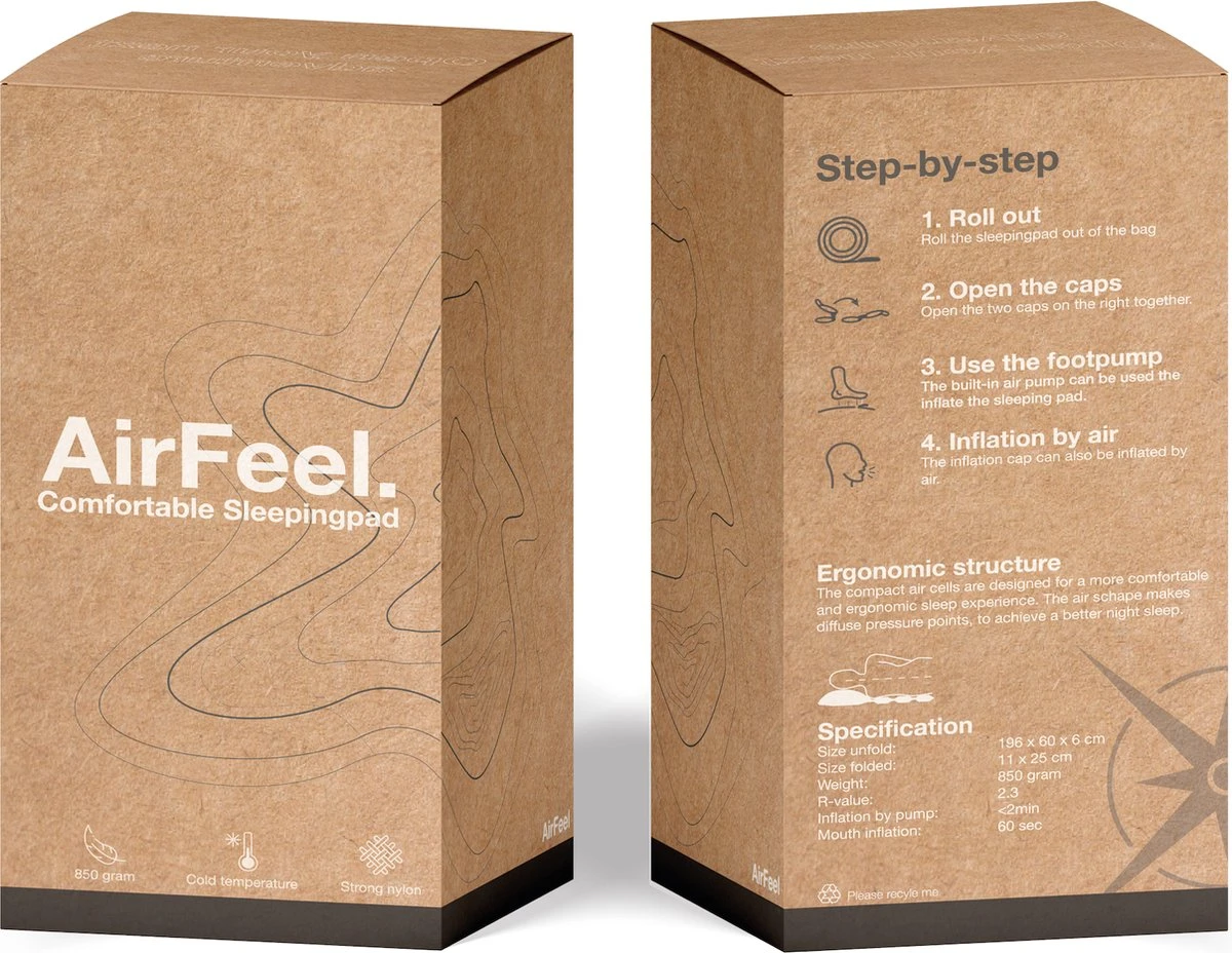 AirFeel Lichtgewicht Opsblaasbaar Slaapmatje - Ingebouwde Pomp En Kussen - 196 X 60 X 6 Cm - Orange 9 AirFeel Lichtgewicht Opsblaasbaar Slaapmatje - Ingebouwde Pomp En Kussen - 196 X 60 X 6 Cm - Orange - Afbeelding 7