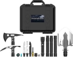 Merkloos Noodpakket | Survival Kit | Lichtgewicht | Must Have | Multifunctioneel | Bijl | Schop | Zaklamp