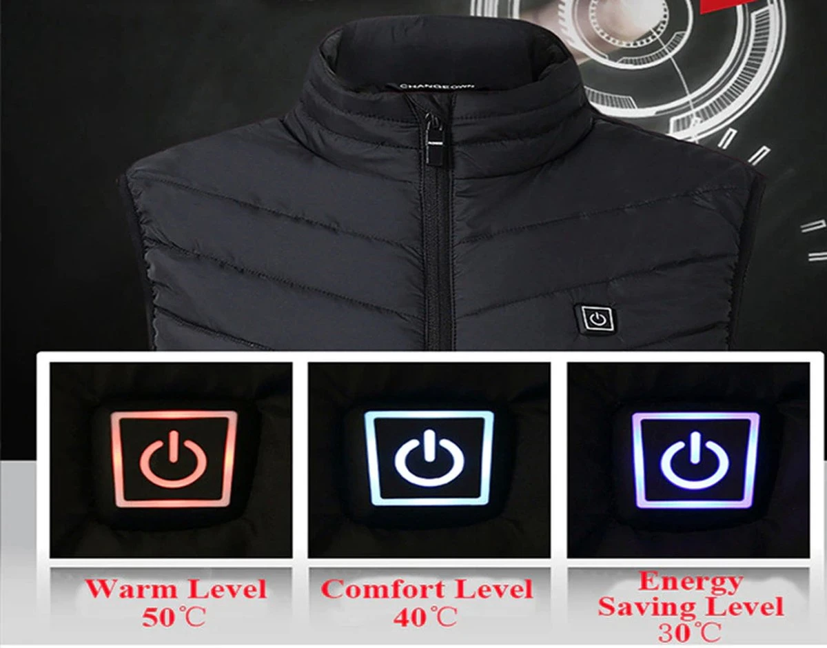 Verwarmde Bodywarmer - Verwarmd Vest - Warmte Vest - Elektrisch Verwarmd Vest - Verwarmde Kleding - Verwarmde Jas - Thermo Vest - XS 4 Verwarmde Bodywarmer - Verwarmd Vest - Warmte Vest - Elektrisch Verwarmd Vest - Verwarmde Kleding - Verwarmde Jas - Thermo Vest - XS - Afbeelding 2