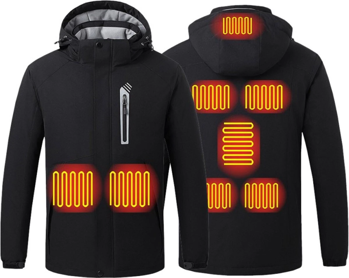 KIMO DIRECT Verwarmde Ski Jas Met 10.000 MAh Powerbank - Verwarmde Jas - Unisex - Zwart 3 KIMO DIRECT Verwarmde Ski Jas Met 10.000 MAh Powerbank - Verwarmde Jas - Unisex - Zwart