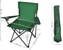 Campingstoel - Inklapbaar Visstoel - Vouwstoel - Comfortabel - Opvouwbaar Stoel - Max. 120 KG - Groen - Rheme -Bol 1200x957