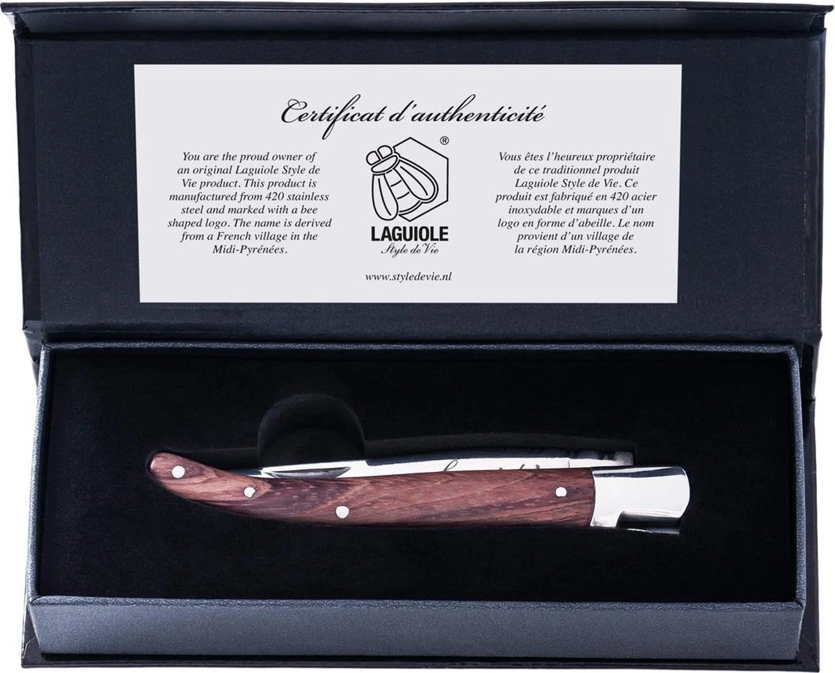 Laguiole Style De Vie Zakmes - In Giftbox - Rozenhout 18 Laguiole Style De Vie Zakmes - In Giftbox - Rozenhout - Afbeelding 16