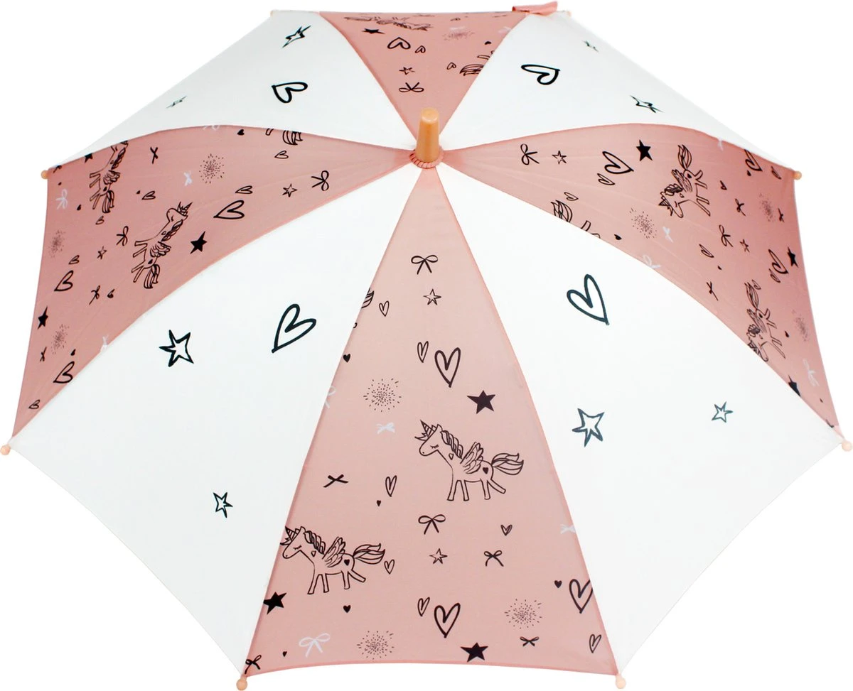 Kidzroom Fearless & Cuddle Paraplu - Peach - Unicorn 5 Kidzroom Fearless & Cuddle Paraplu - Peach - Unicorn - Afbeelding 3
