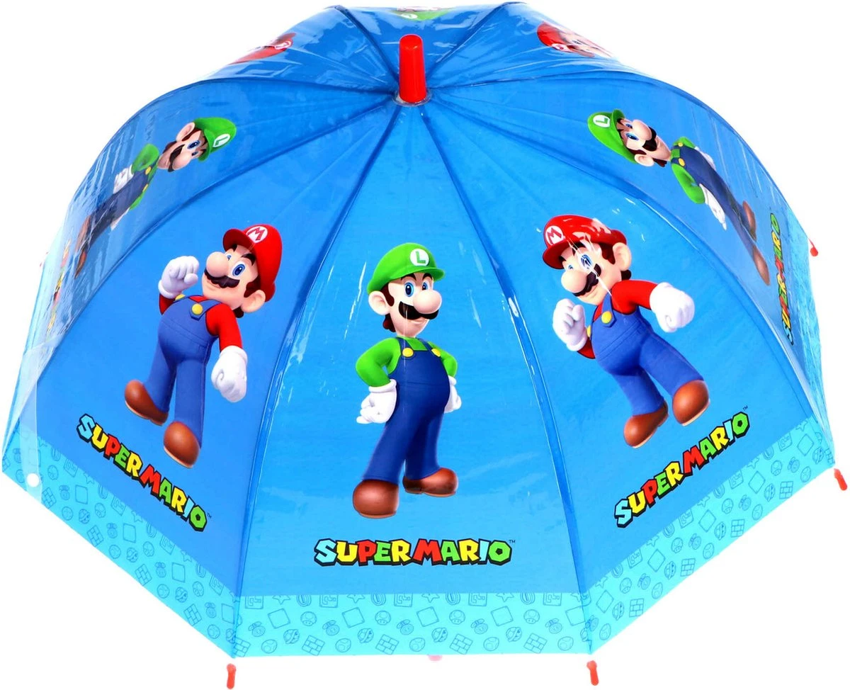 Super Mario Kinderparaplu - Blauw - 66 Cm - Paraplu 5 Super Mario Kinderparaplu - Blauw - 66 Cm - Paraplu - Afbeelding 3