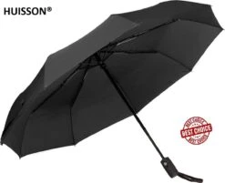 HUISSON Paraplu Stormparaplu Automatisch Uit En Inklapbaar Opvouwbaar Lichtgewicht 330 Gram Windproof Zwart -Bol 1200x975 4