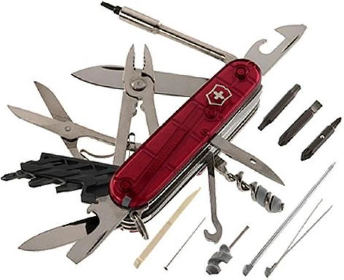 Victorinox Swiss Army CyberTool 34 Functies Transparant Rood 3 Victorinox Swiss Army CyberTool 34 Functies Transparant Rood