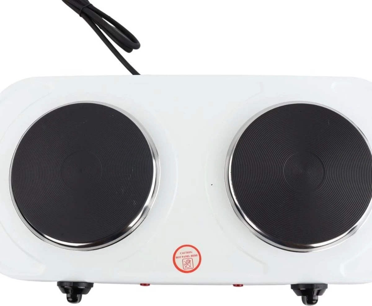 Orange85 Kookplaat - Elektrisch - 2 Pits - Kampeer Accessoires - Wit - 48x27x5cm - Metaal - Fornuis - Vrijstaand 4 Orange85 Kookplaat - Elektrisch - 2 Pits - Kampeer Accessoires - Wit - 48x27x5cm - Metaal - Fornuis - Vrijstaand - Afbeelding 2