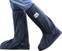 Somstyle Overschoenen - Maat 43-45 - Schoenovertrekken - Waterdicht & Reflecterend - Unisex - Hoog - Donkerblauw