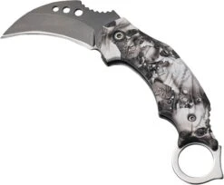 TECQX Mini Karambit - Zakmes - Survival Mes - Counter Strike - Kamperen - Scouting Mes - White Skull