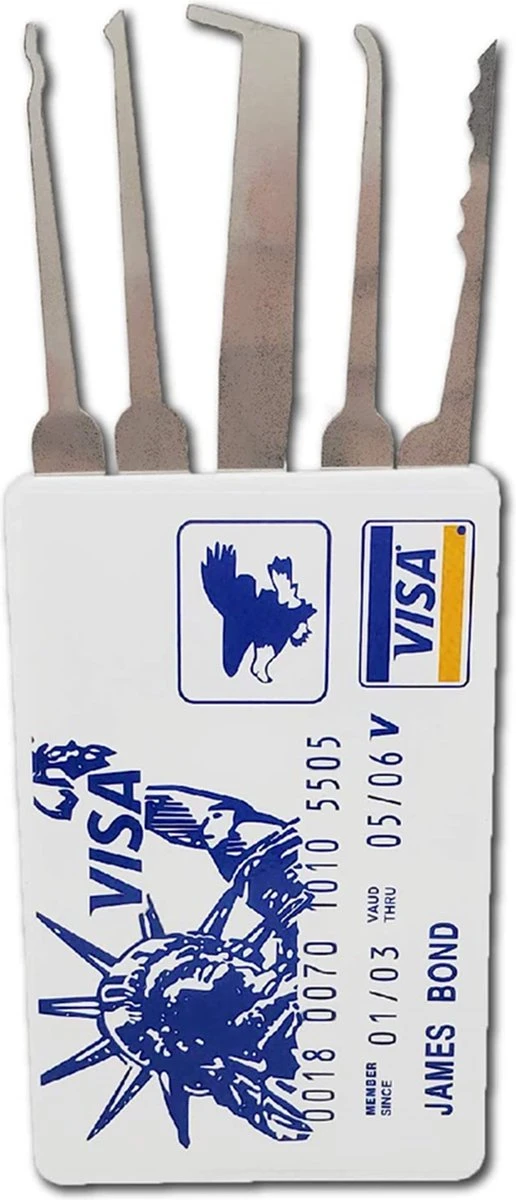 Lock Creditcard Lockpick Set - Locksmith Tools – Spionenset 5-delig 3 Lock Creditcard Lockpick Set - Locksmith Tools – Spionenset 5-delig