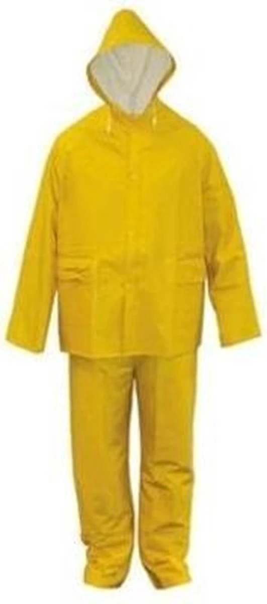 Merkloos Regenpak PVC-rayon Geel XXL 3 Merkloos Regenpak PVC-rayon Geel XXL