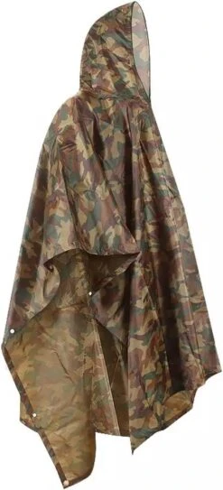Regenponcho / Fietsponcho Herbruikbaar Voor Volwassenen ( Dames En Heren ) - 200x110cm - 100% Ripstop Polyester - Camouflage -Bol 546x1200 7